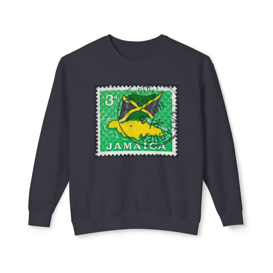 Jamaica Stamp Unisex Lightweight Crewneck Sweatshirt